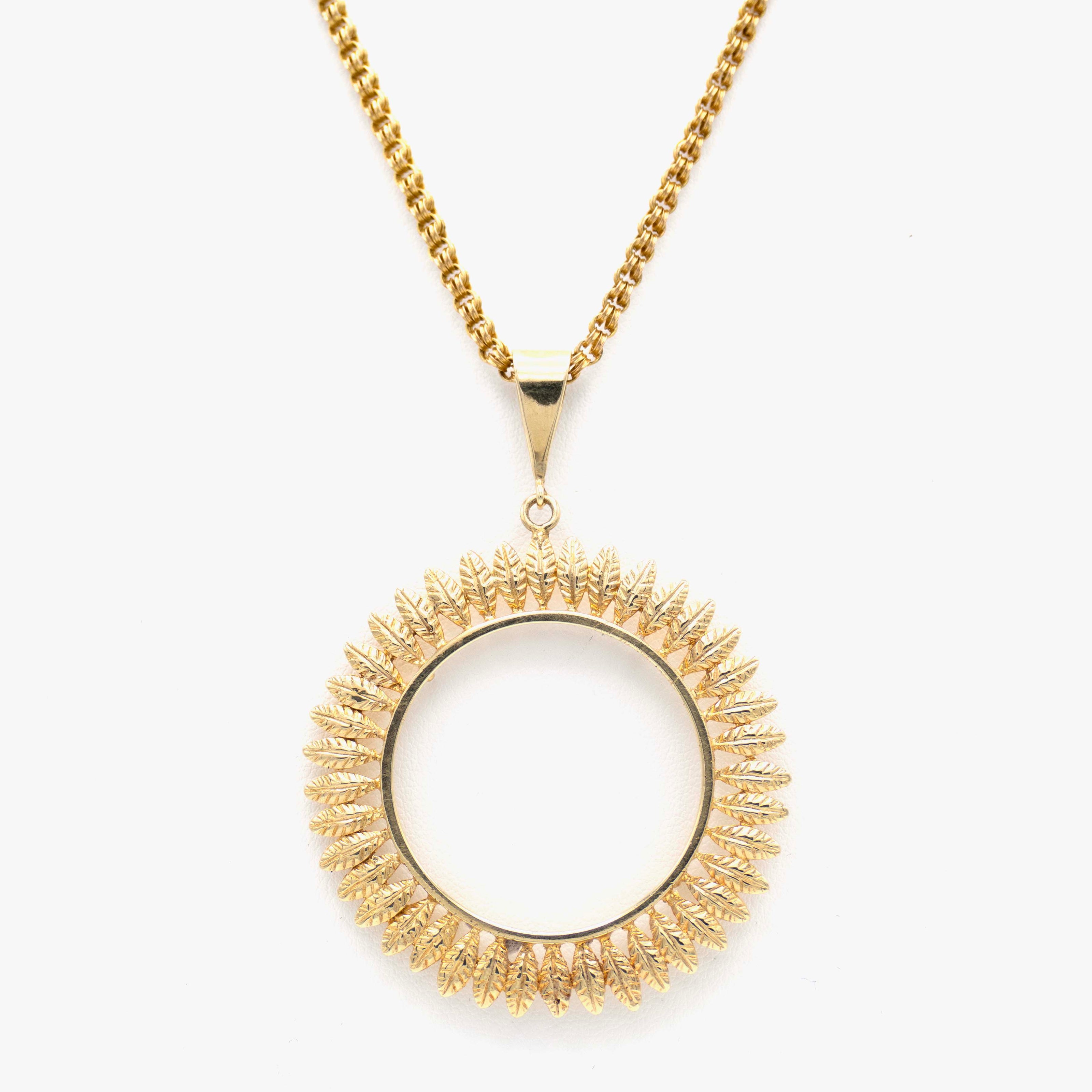 Vintage gold sun necklace