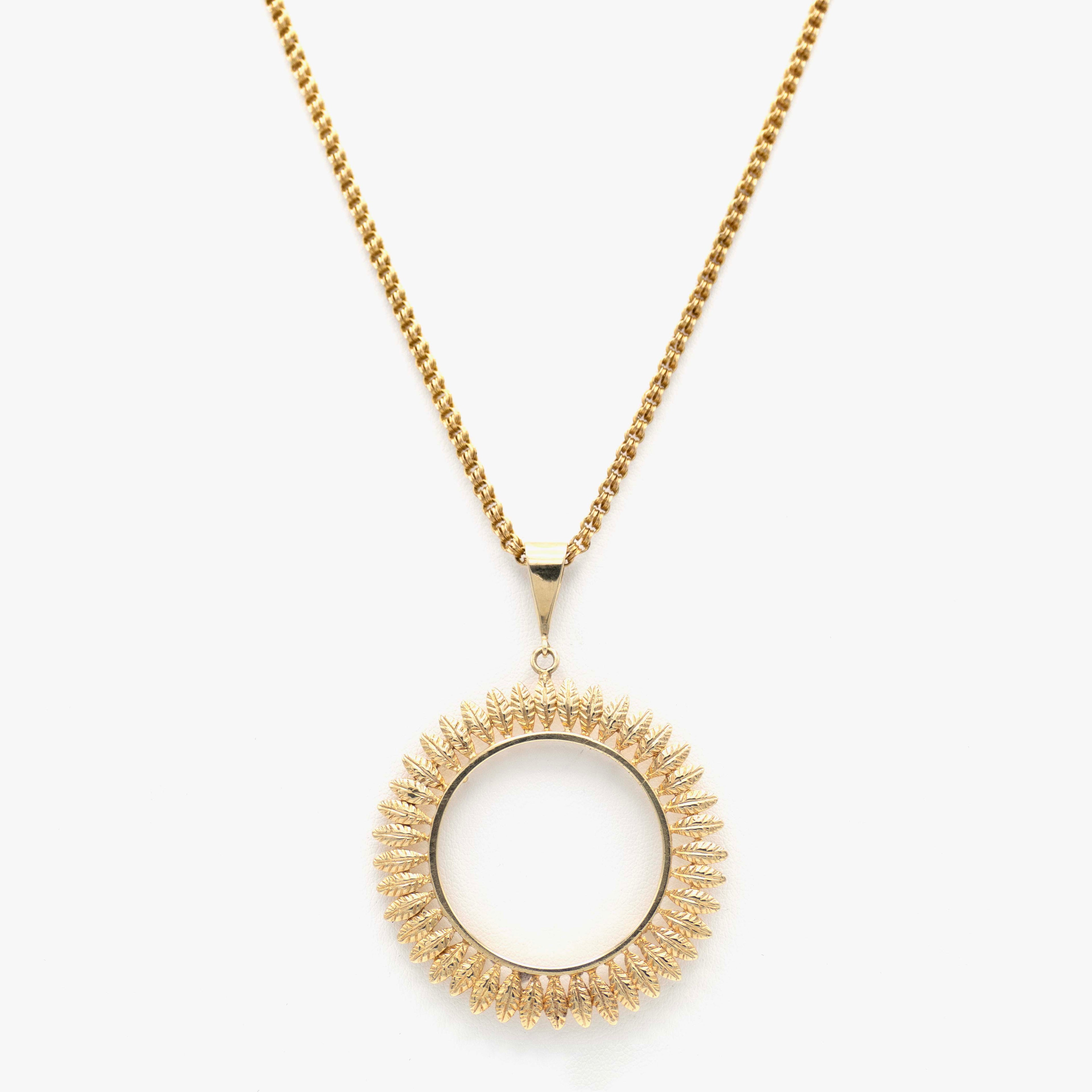 Vintage Gold Sun Necklace