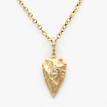 Irit Design 14K Gold Shield and Diamond Necklace