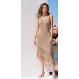 Knit Asymmetrical Dress - Gold