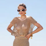 Knit Crop Top - Gold