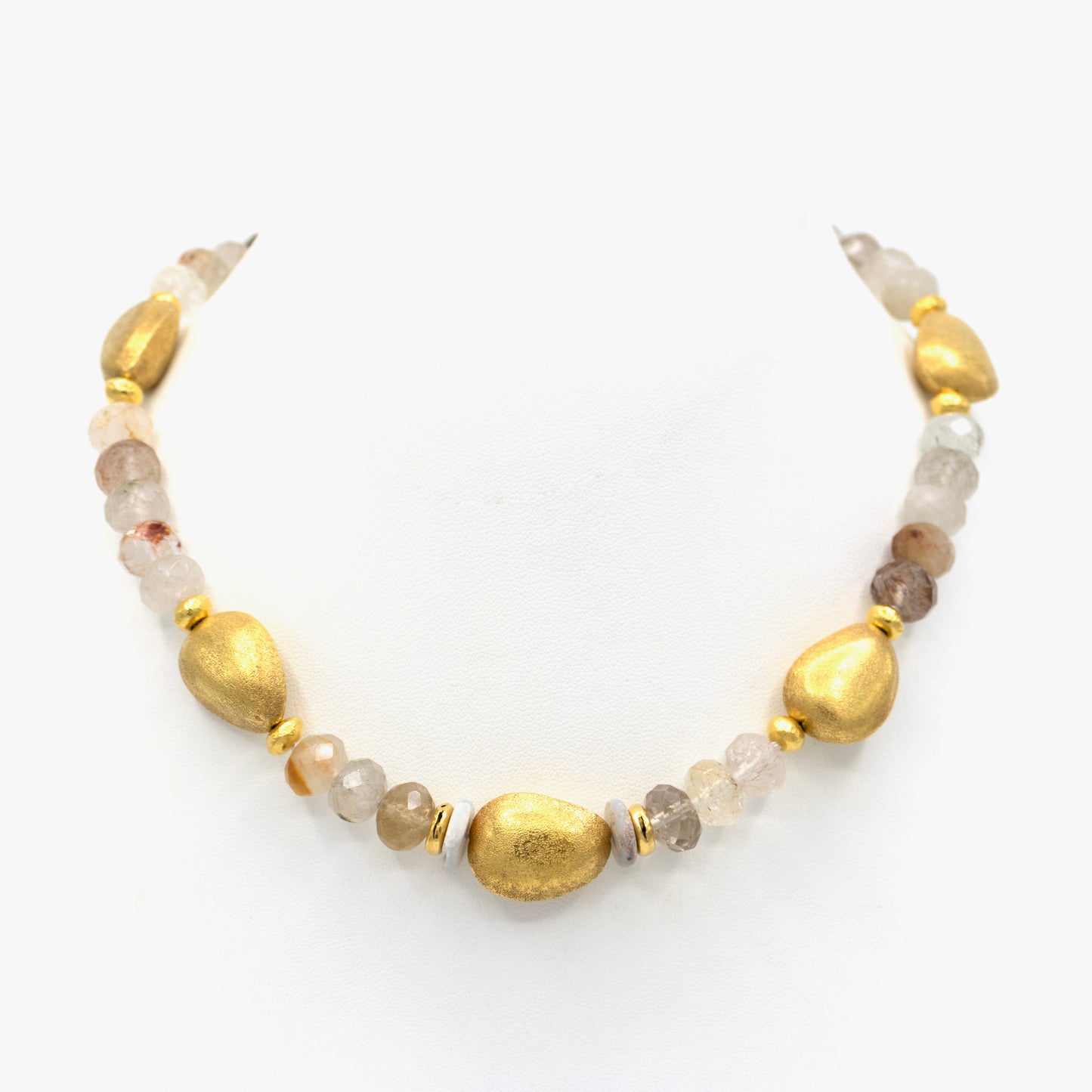 Gold, Quartz and Opal Necklace