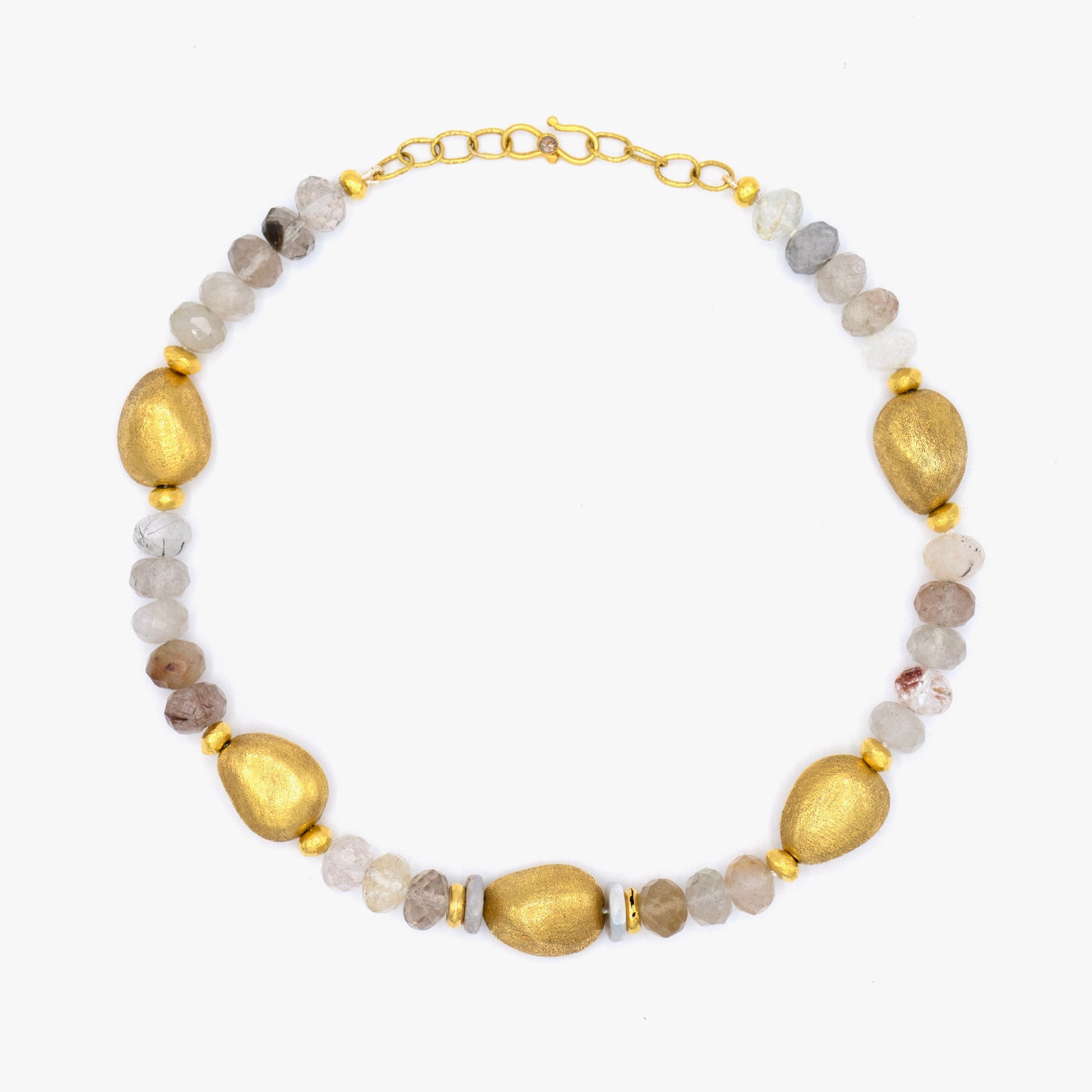 Gold, Quartz and Opal Necklace