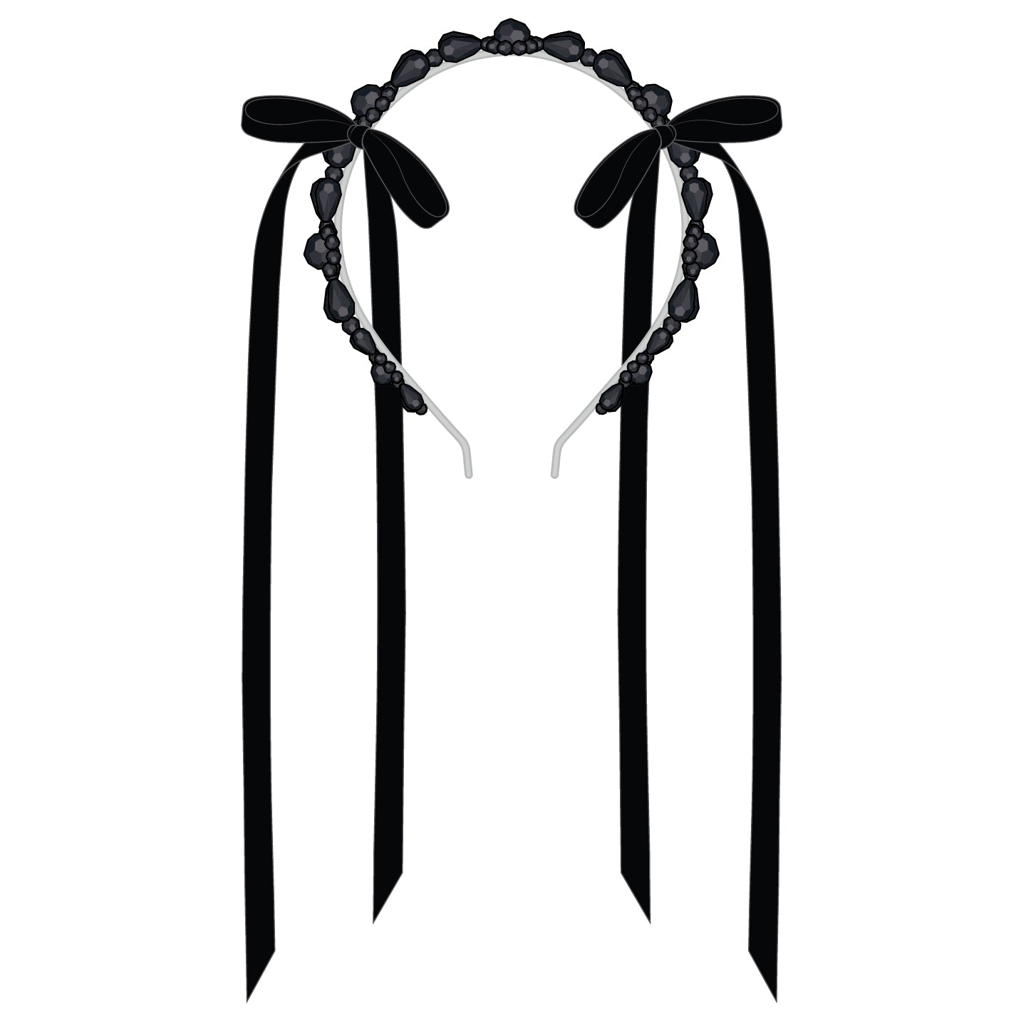 Simone Rocha Bow Ribbon Crystal Daisy Hairband