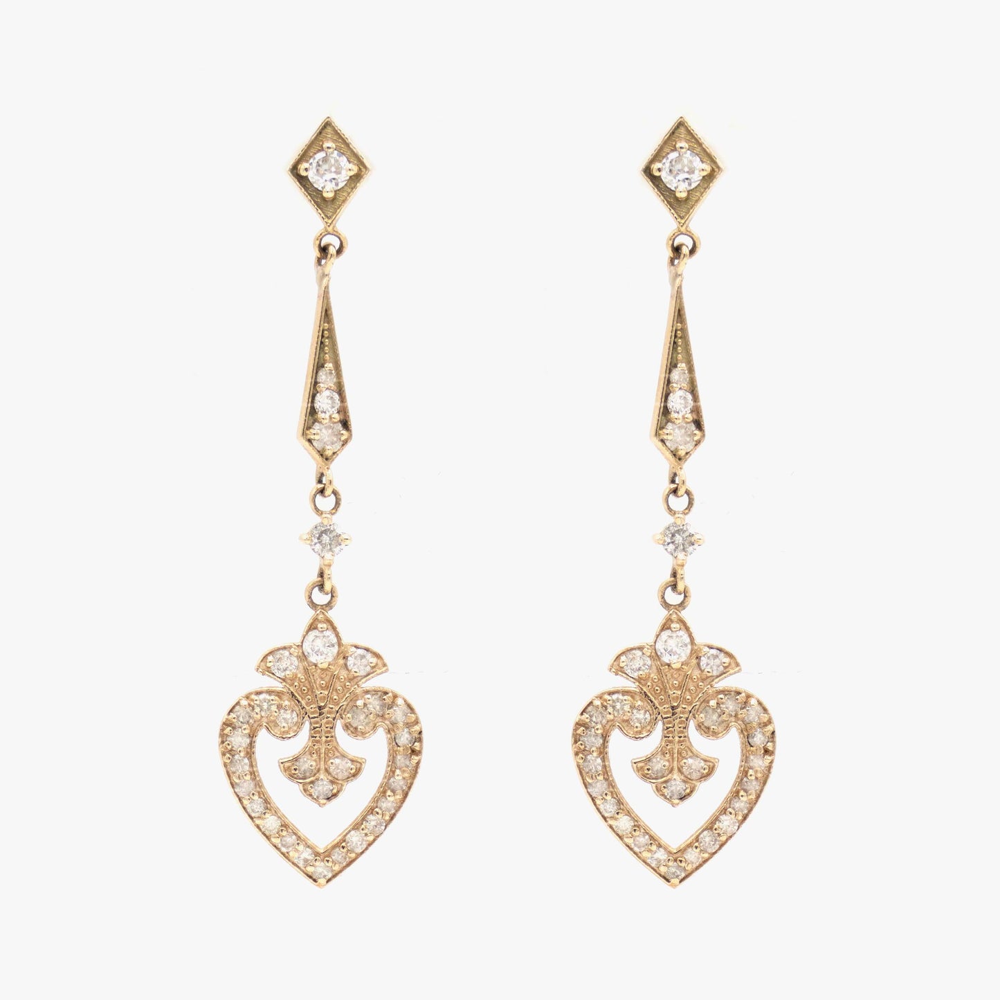 Irit Design 10K Gold and Diamond Heart Earrings