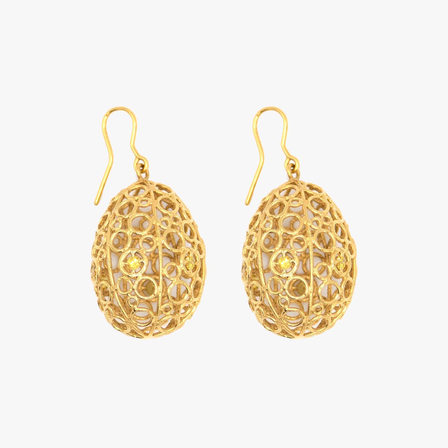 Eastern Dawn - 18K Gold and Yellow Sapphire Earrings