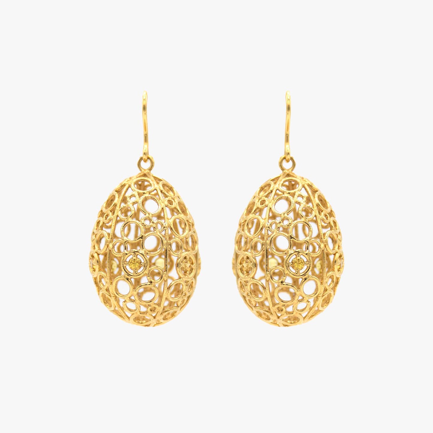 Eastern Dawn - 18K Gold and Yellow Sapphire Earrings