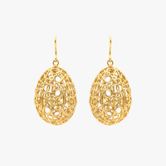 Eastern Dawn - 18K Gold and Yellow Sapphire Earrings