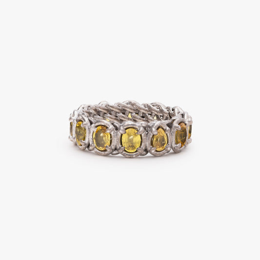 Sapphire and Gold Woven Crown Ring