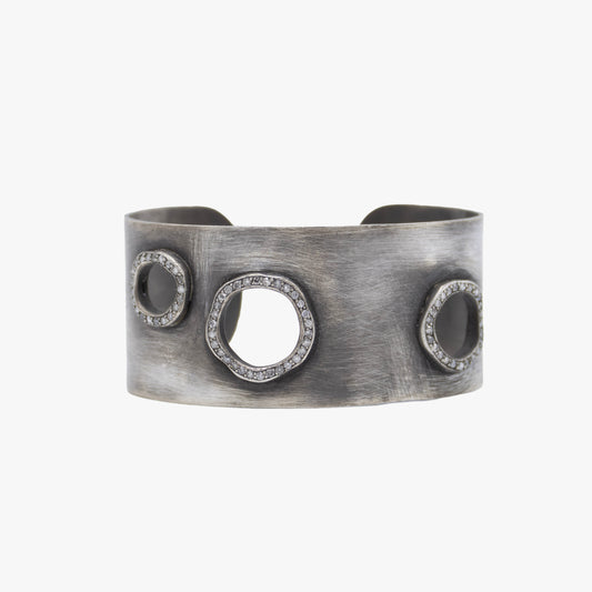 Sterling Silver and Diamonds Cuff