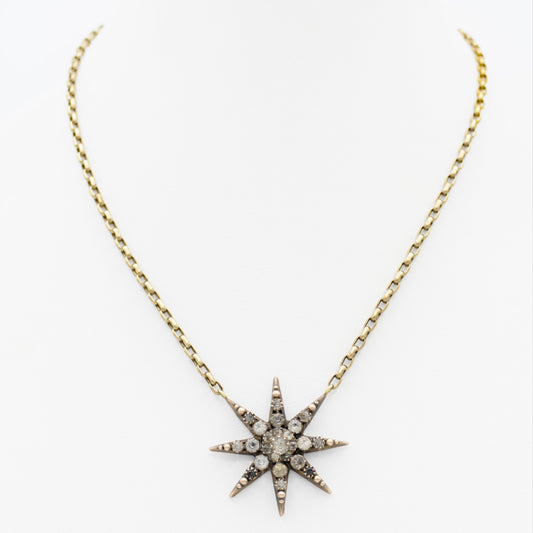 Gold and Diamond Star Necklace