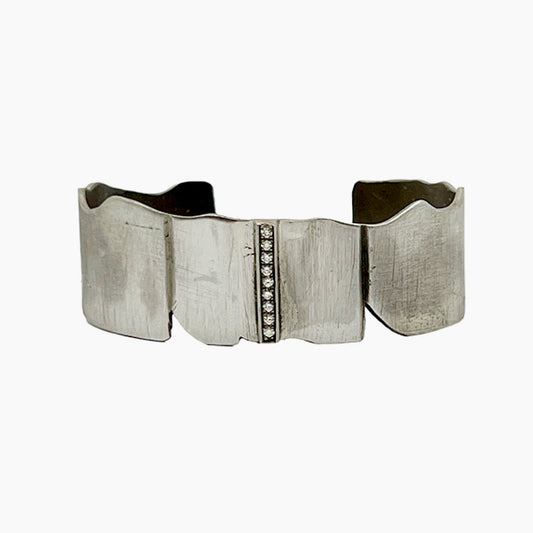 Sterling Silver and Diamonds Cuff