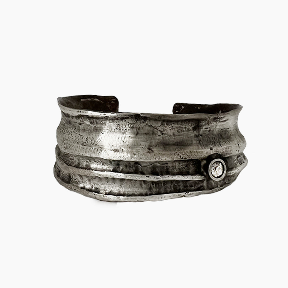 Sterling Silver and Diamonds Cuff