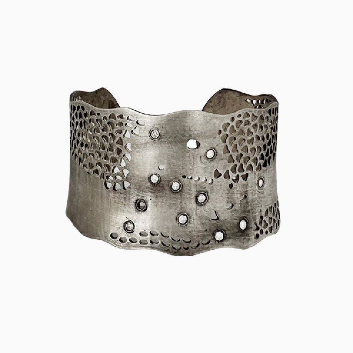 Sterling Silver and Diamonds Cuff