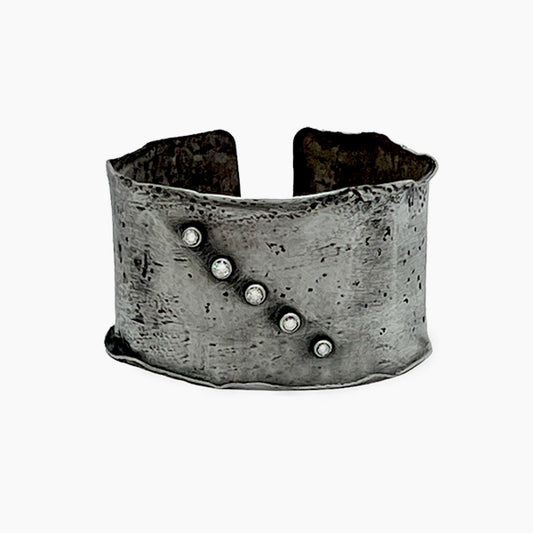 Sterling Silver and Diamonds Cuff