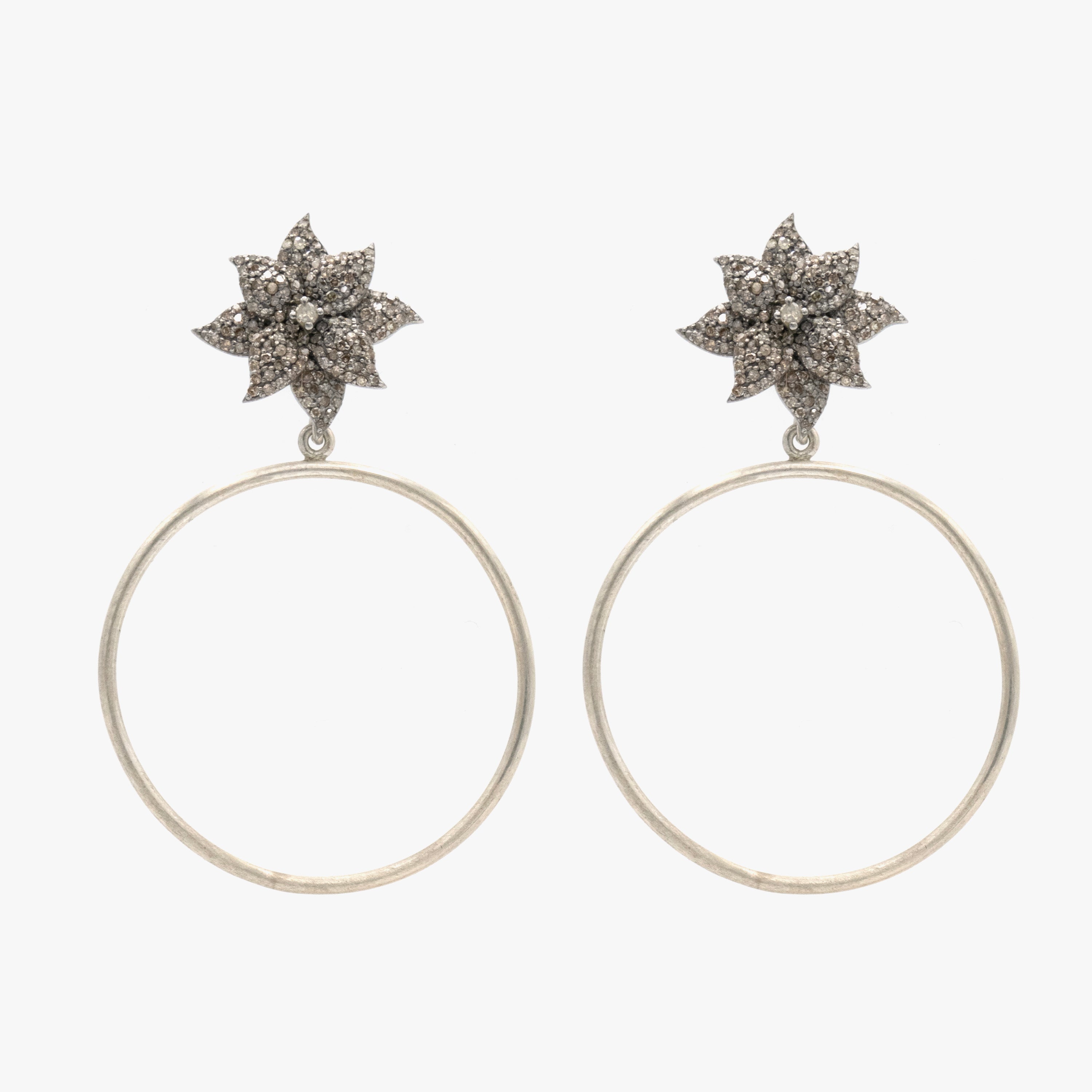 Irit Design Flower and Hoop Earrings