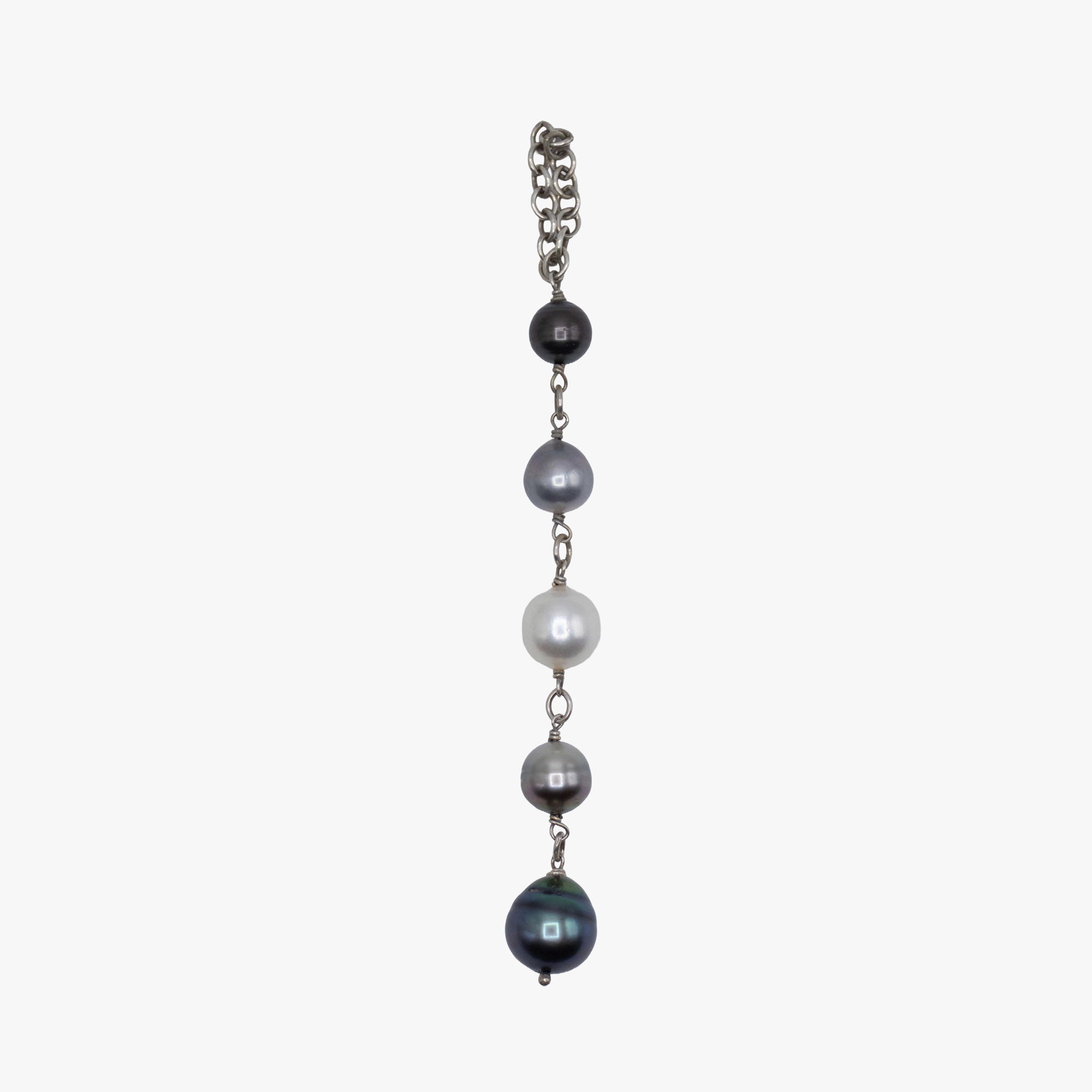 Detachable pearl lariat necklace