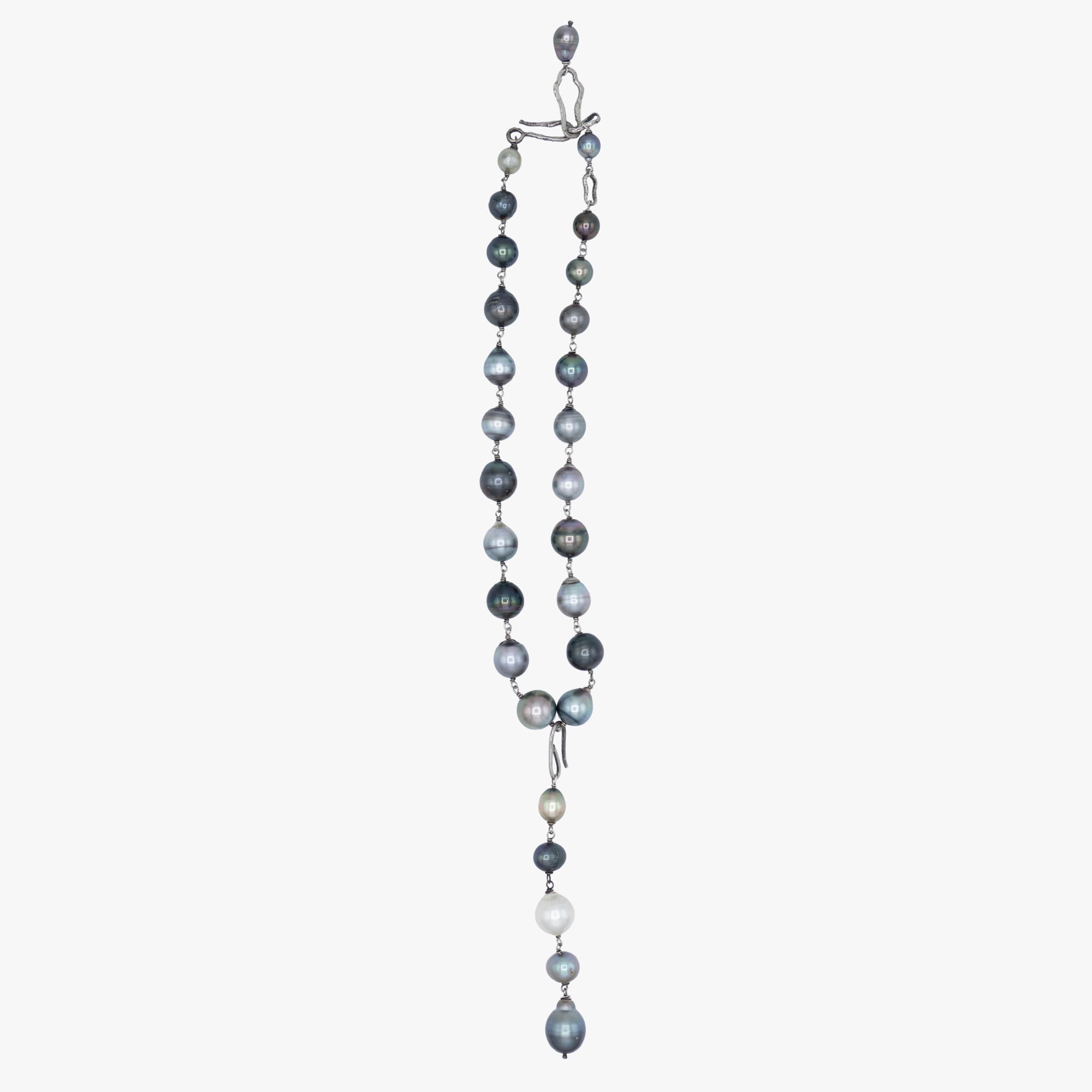Tahitian pearl lariat necklace with detachable lariat