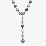 Tahitian pearl lariat necklace with detachable lariat