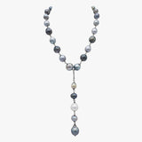 Tahitian pearl lariat necklace with detachable lariat