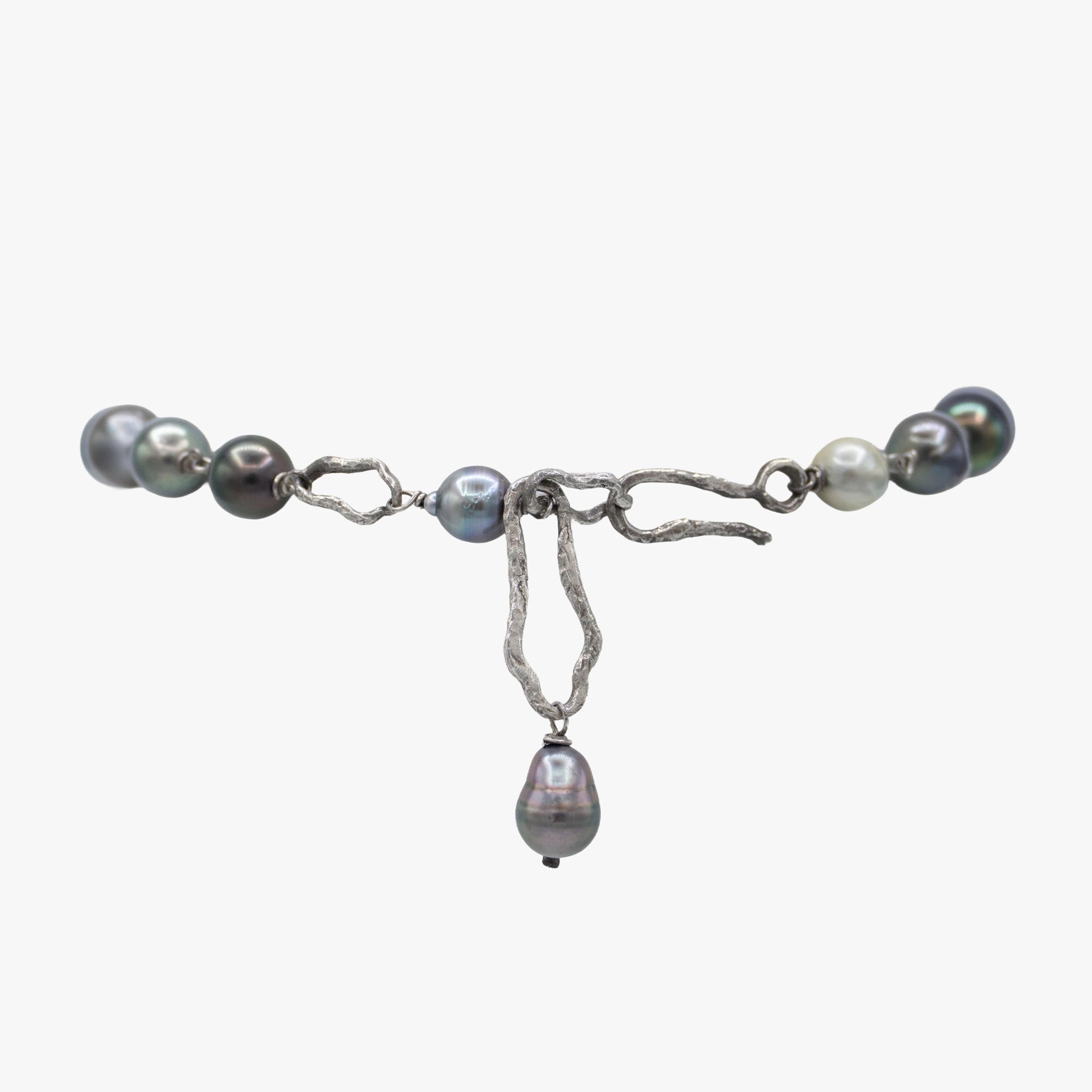 Back of a Tahitian pearl necklace