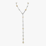 Champagne pearl lariat necklace