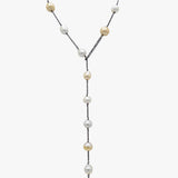Champagne pearl lariat necklace
