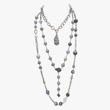 Multiple sterling silver and Tahitian pearl necklaces