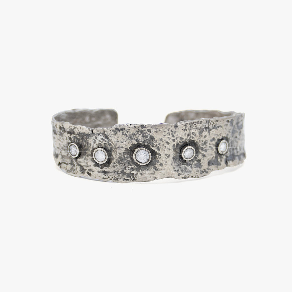 Diamonds and Sterling Silver Cuff