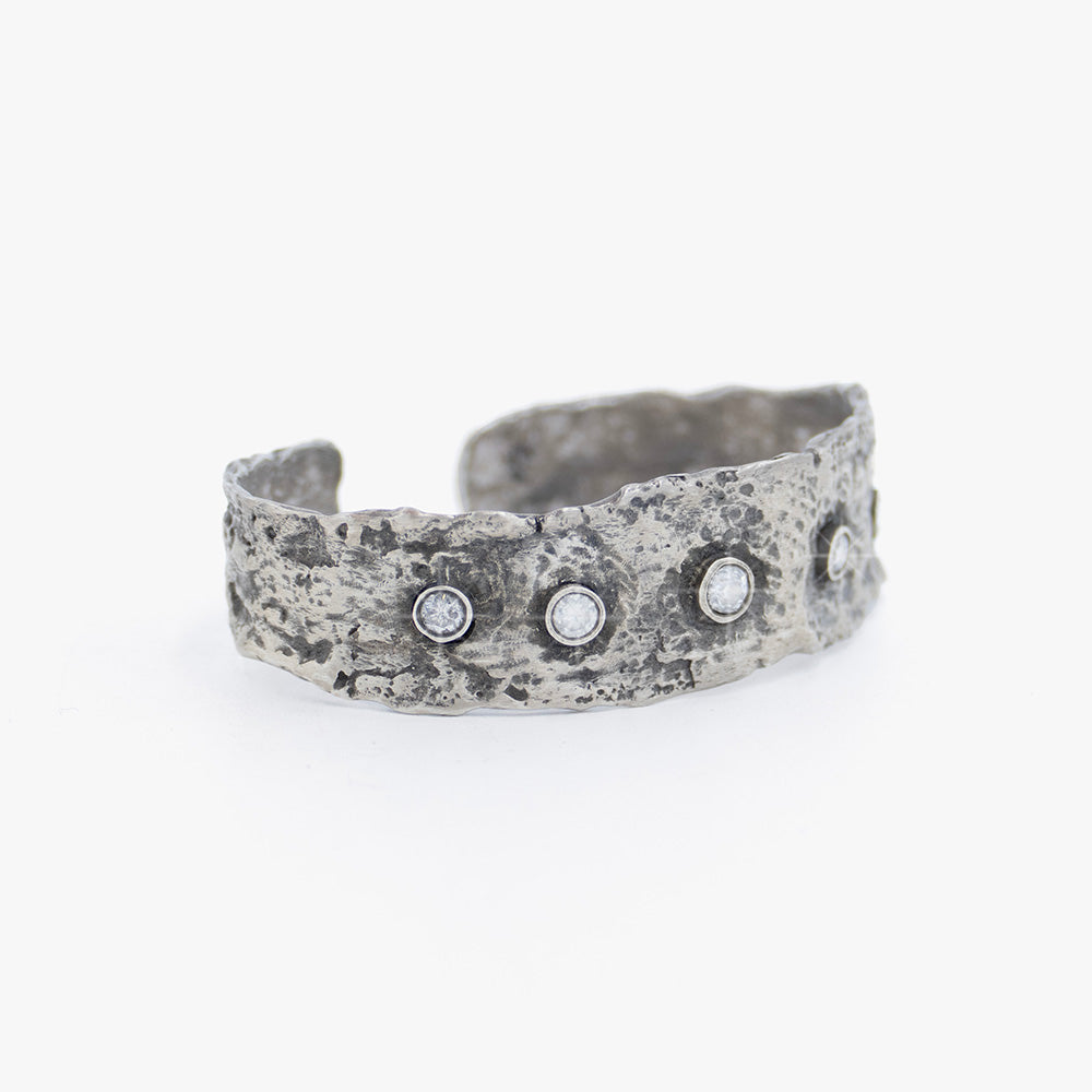 Diamonds and Sterling Silver Cuff