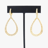 18K Gold Teardrop Hoop Earrings with Diamonds