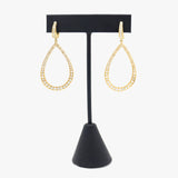 18K Gold Teardrop Hoop Earrings with Diamonds