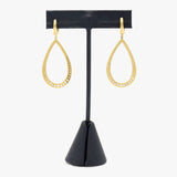 18K Gold Teardrop Hoop Earrings with Diamonds