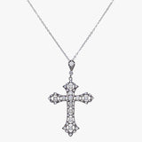 White Gold and Diamonds Cross Necklace