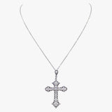White Gold and Diamonds Cross Necklace