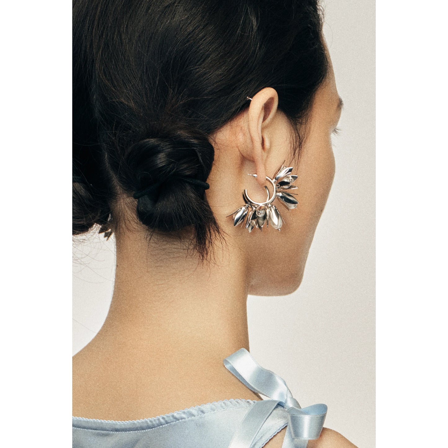 Encased Pearl Flower Cluster Earrings