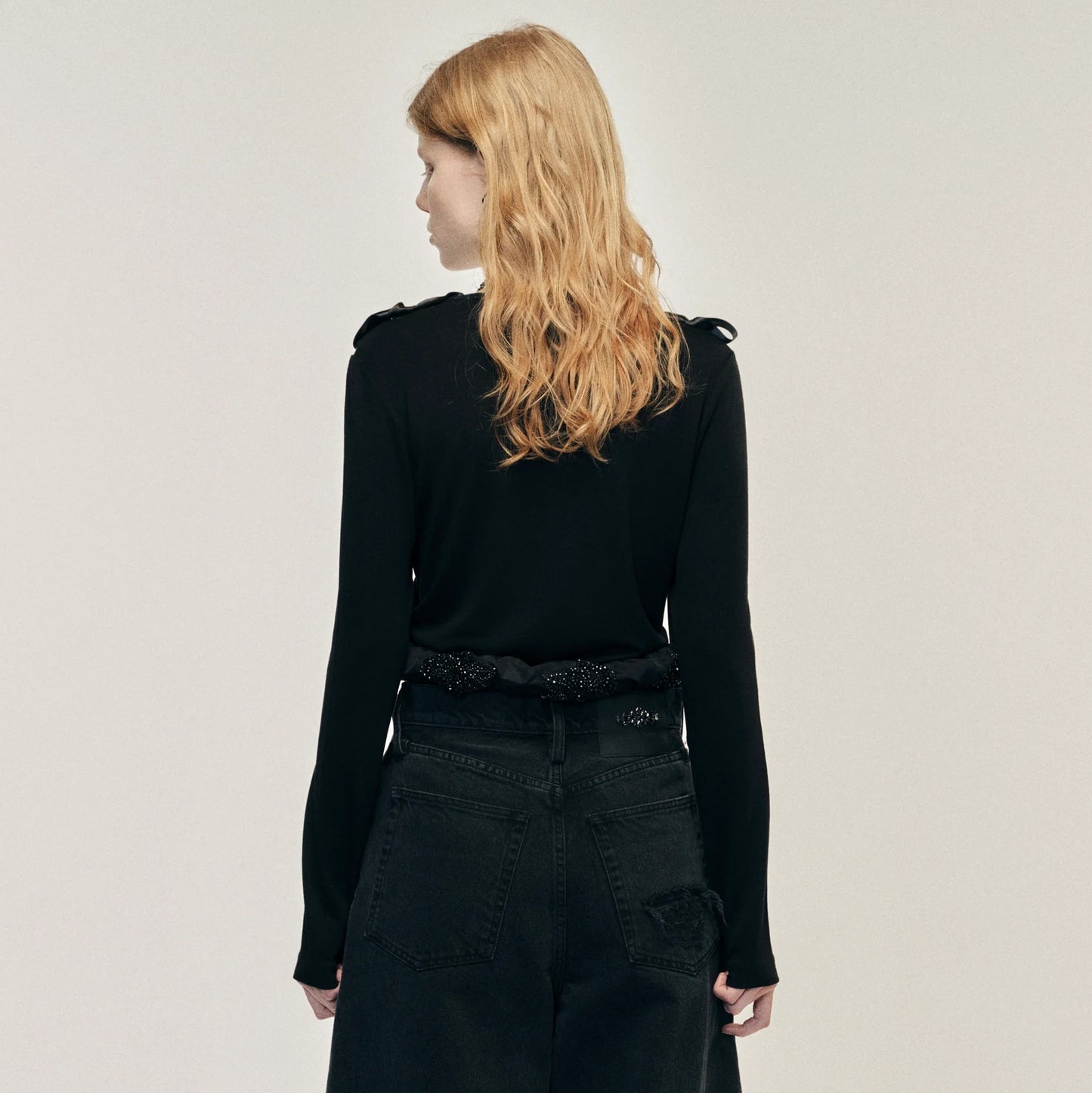 Bow Ribbon Tail Long Sleeve T-Shirt