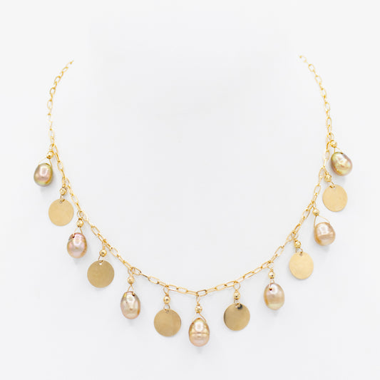 Gold and Pearl Necklace