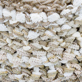 Mela One-of-a-Kind Ivory Bag — handmade woven Zirconia bag in ivory with sequin pouch, made in South Italy