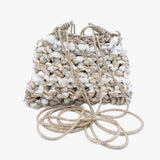 Mela One-of-a-Kind Ivory Bag — handmade woven Zirconia bag in ivory with sequin pouch, made in South Italy