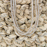 Mela One-of-a-Kind Linen Bag — handmade woven linen and Zirconia bag with sequin pouch and dual straps, made in South Italy
