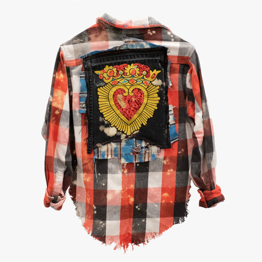 Hi-Low Flannel with Fire Heart