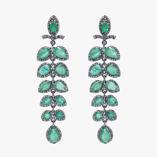 Emerald and Diamonds Earrings
