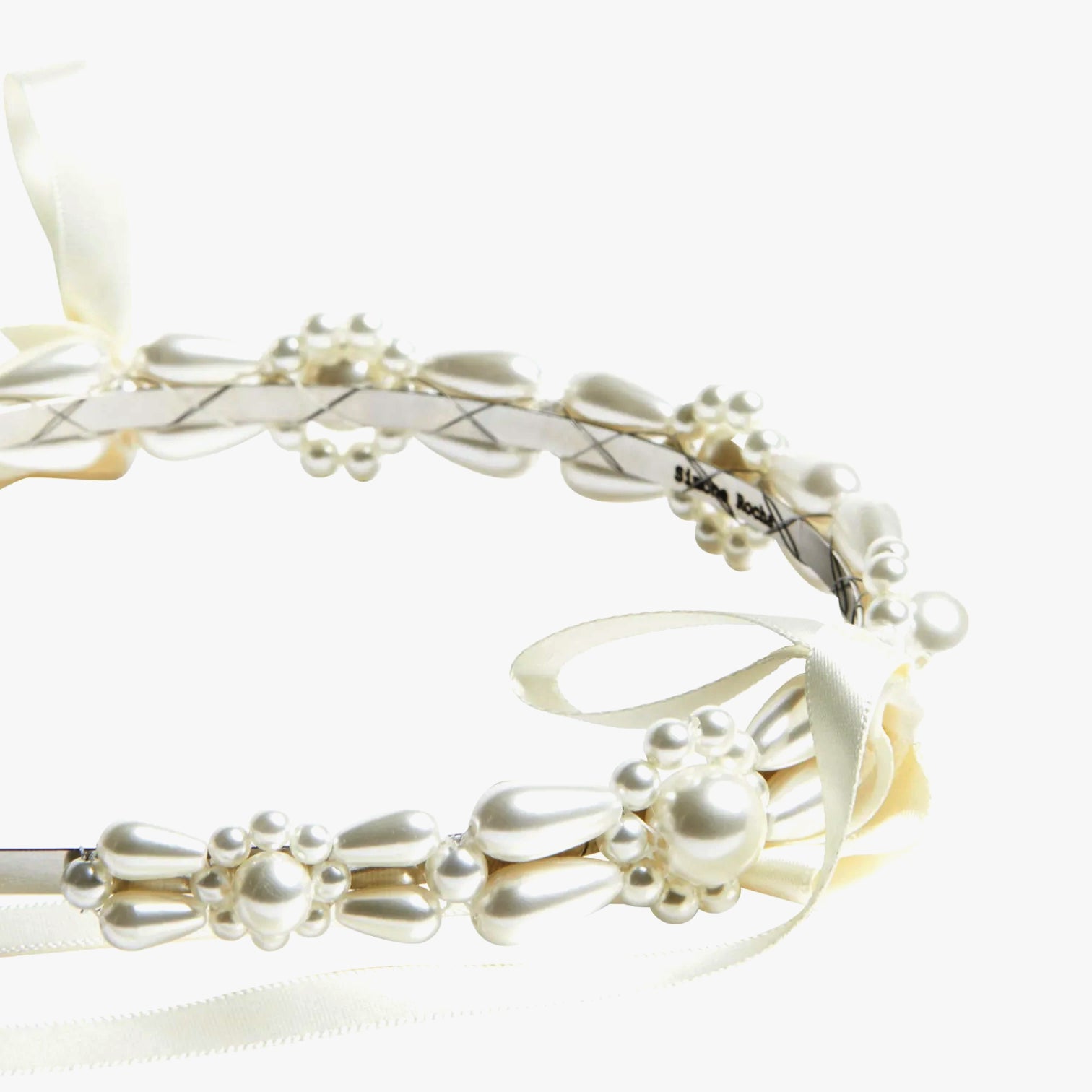 Simone Rocha Bow Ribbon Pearl Daisy Hairband