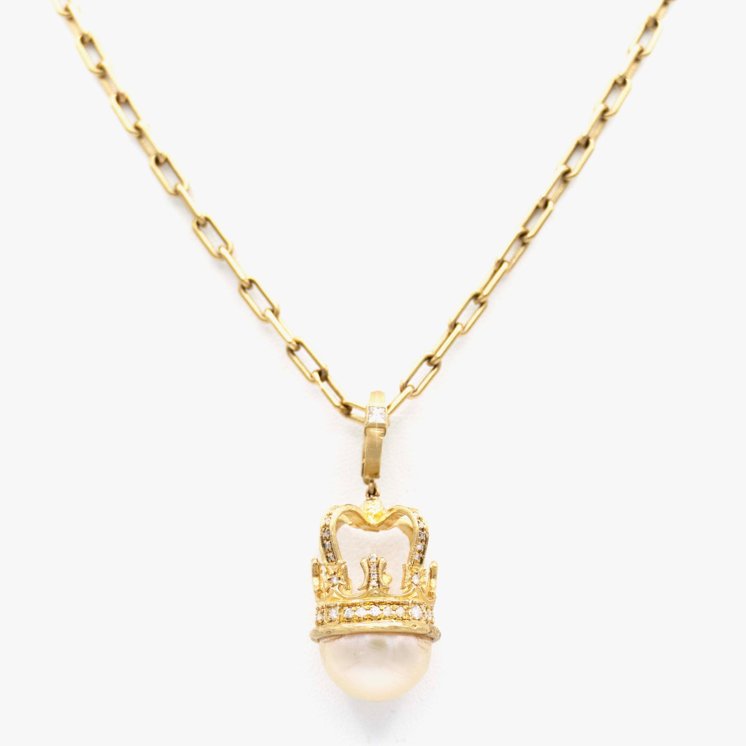 Irit Design 10K Gold and Diamond Crown Necklace