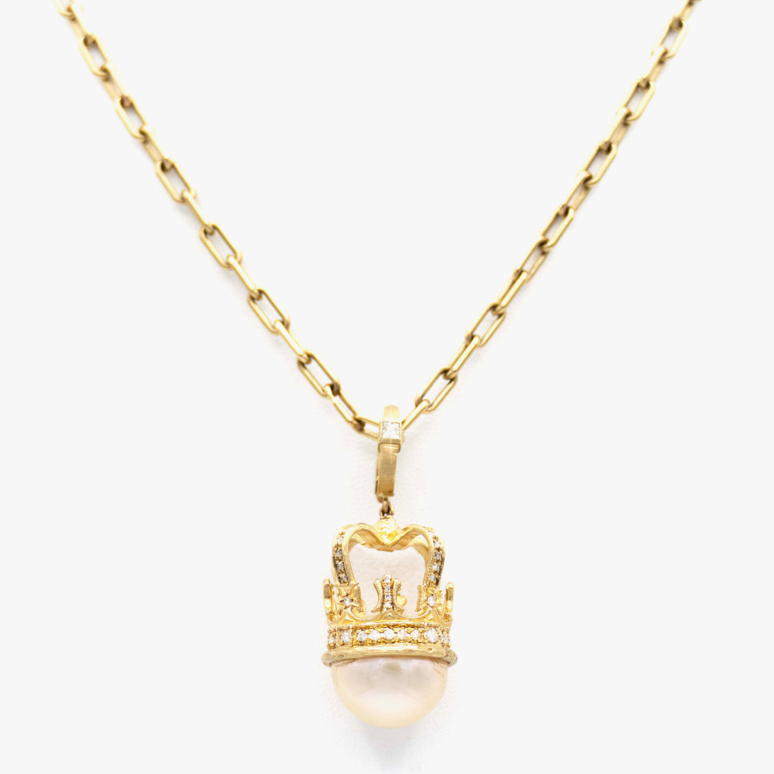 Irit Design 10K Gold and Diamond Crown Necklace
