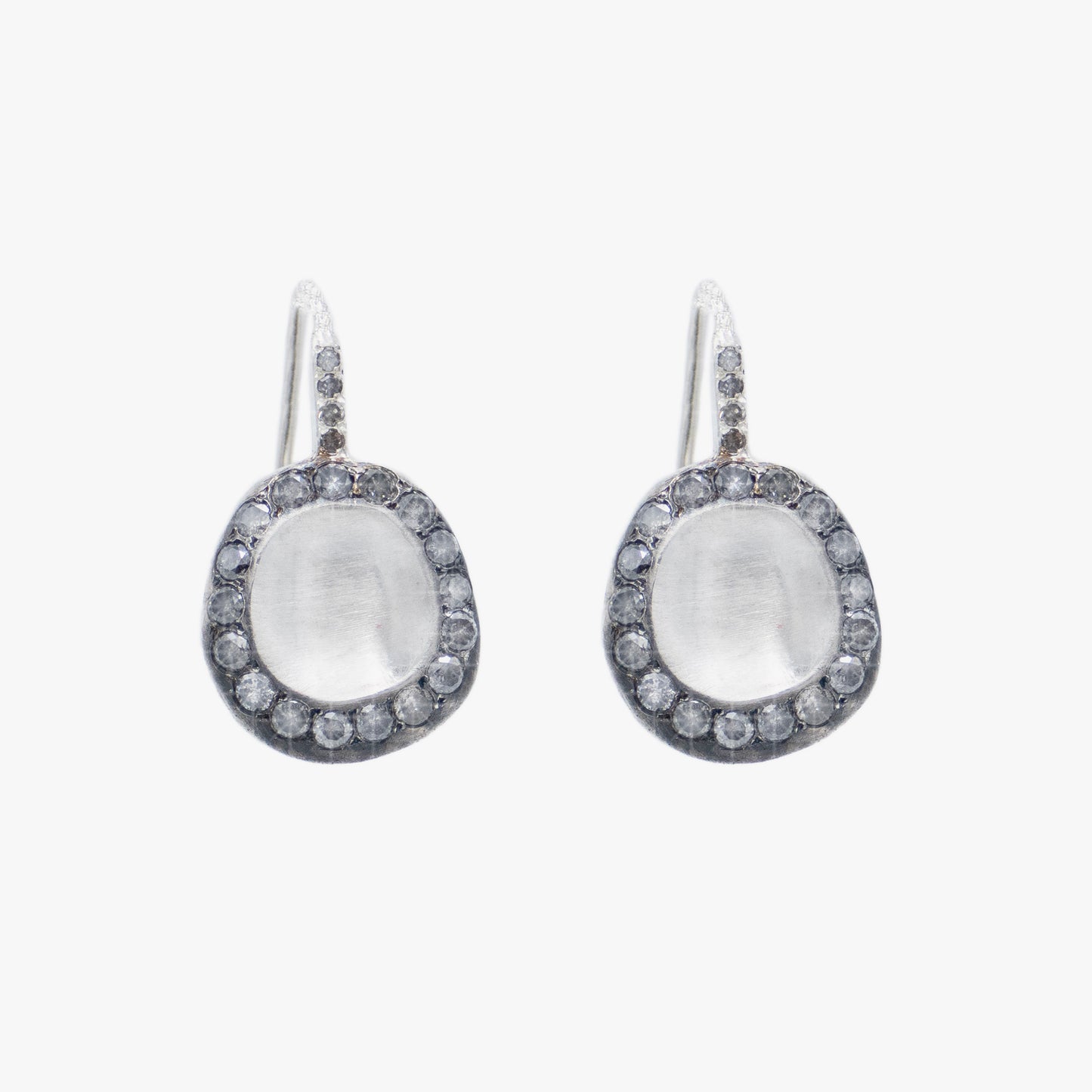 Icey Grey Diamonds Drop Earrings