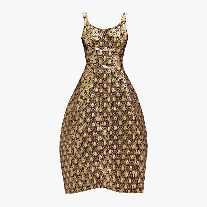Simone Rocha Gold Tapestry Dress