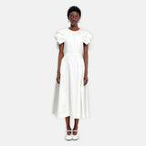 Rose Puff Sleeve Cotton Dress