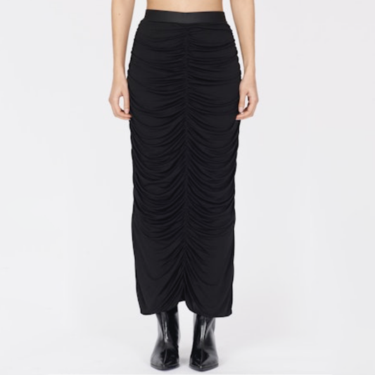 Stretch Jersey Gathered Skirt